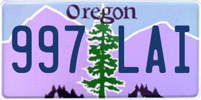 OR license plate 997LAI