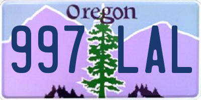 OR license plate 997LAL