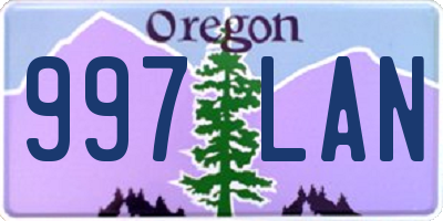 OR license plate 997LAN