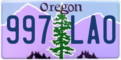 OR license plate 997LAO