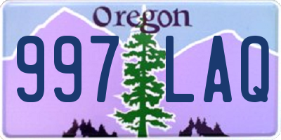 OR license plate 997LAQ