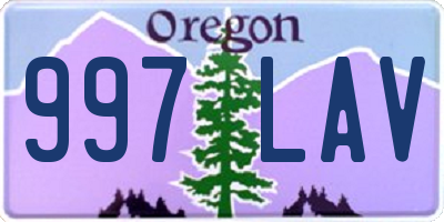 OR license plate 997LAV