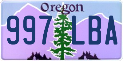 OR license plate 997LBA