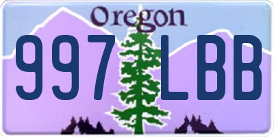 OR license plate 997LBB