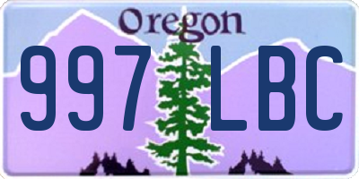 OR license plate 997LBC