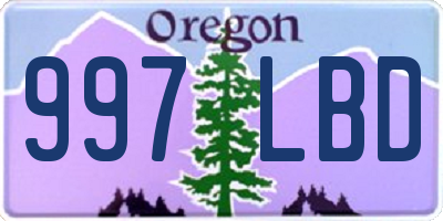 OR license plate 997LBD