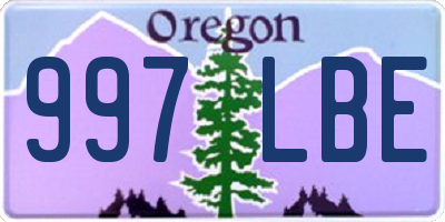 OR license plate 997LBE