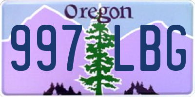 OR license plate 997LBG
