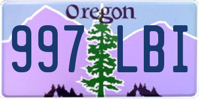 OR license plate 997LBI