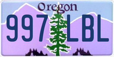 OR license plate 997LBL