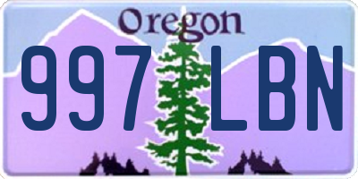 OR license plate 997LBN