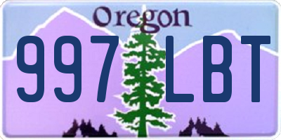 OR license plate 997LBT