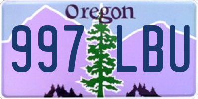 OR license plate 997LBU