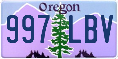 OR license plate 997LBV