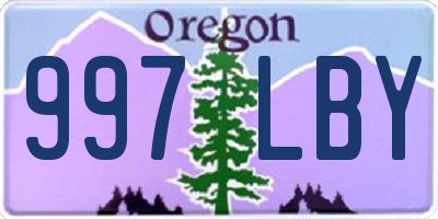 OR license plate 997LBY