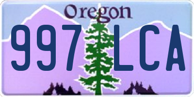 OR license plate 997LCA