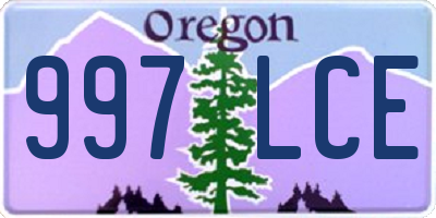 OR license plate 997LCE