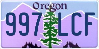 OR license plate 997LCF