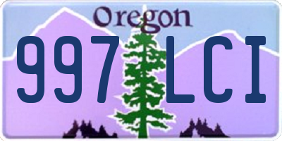 OR license plate 997LCI