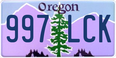 OR license plate 997LCK