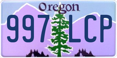 OR license plate 997LCP