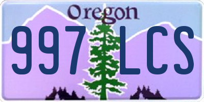 OR license plate 997LCS