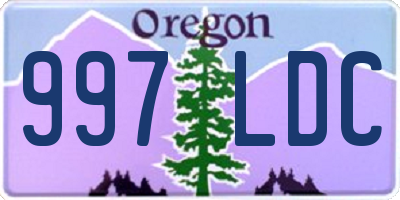 OR license plate 997LDC