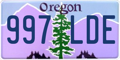 OR license plate 997LDE