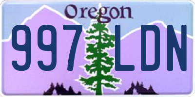 OR license plate 997LDN