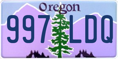 OR license plate 997LDQ