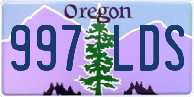 OR license plate 997LDS