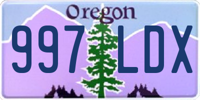 OR license plate 997LDX