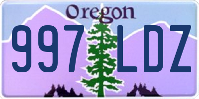 OR license plate 997LDZ