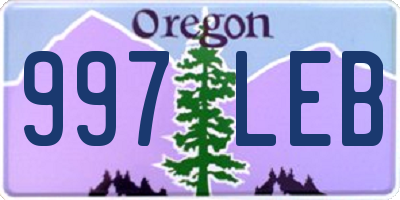 OR license plate 997LEB