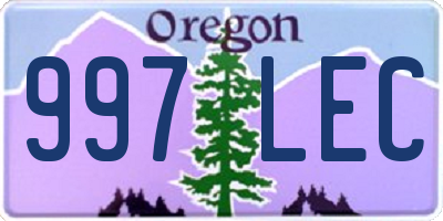 OR license plate 997LEC