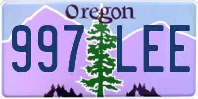 OR license plate 997LEE