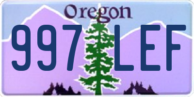 OR license plate 997LEF