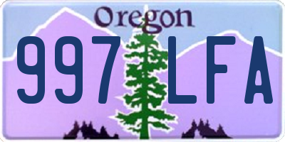 OR license plate 997LFA