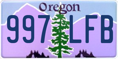 OR license plate 997LFB