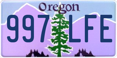 OR license plate 997LFE