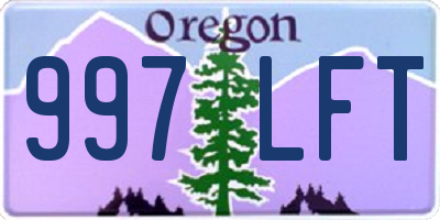 OR license plate 997LFT