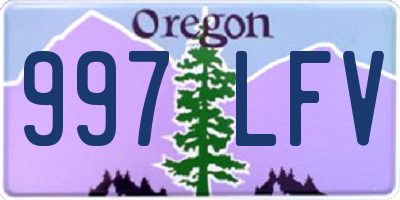 OR license plate 997LFV
