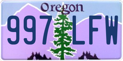 OR license plate 997LFW