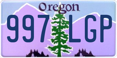 OR license plate 997LGP