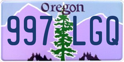 OR license plate 997LGQ