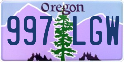 OR license plate 997LGW