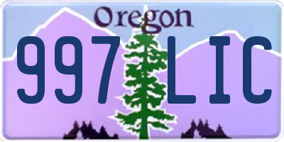 OR license plate 997LIC