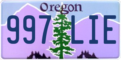 OR license plate 997LIE