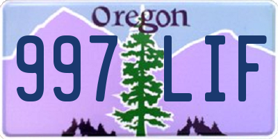 OR license plate 997LIF