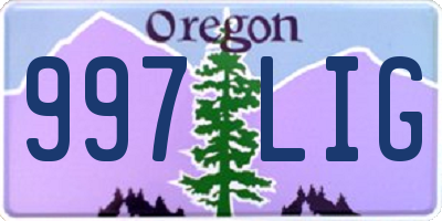 OR license plate 997LIG